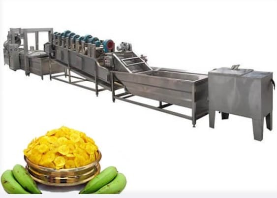 linha de produção automática de chips de banana